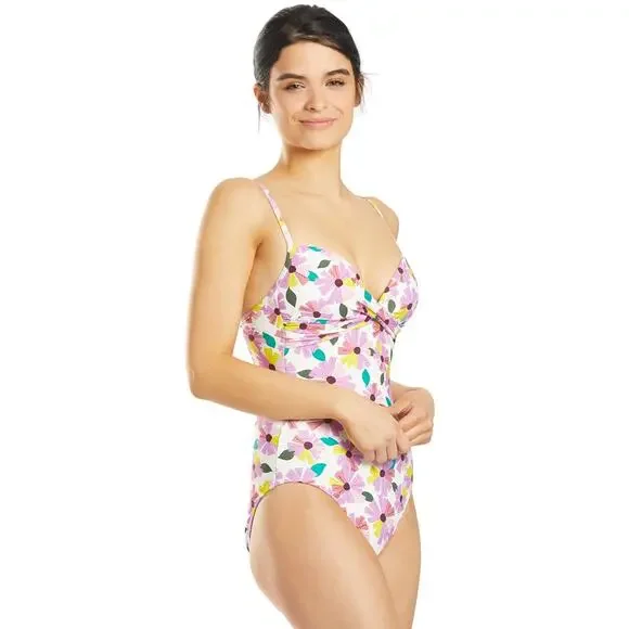 Kate Spade Floral One Piece Swimsuit Wallflower White XS New - Picture 10 of 13